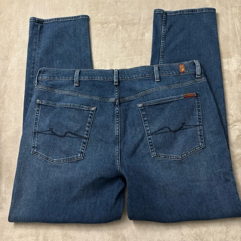 7 Forr All Mankind The Straight Men's Blue Denim Jeans Size 40